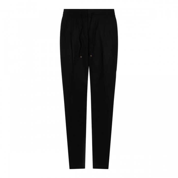 BLACK VIRGIN WOOL PANTS