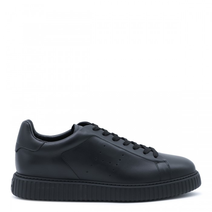 BLACK LEATHER H-STRIPES...