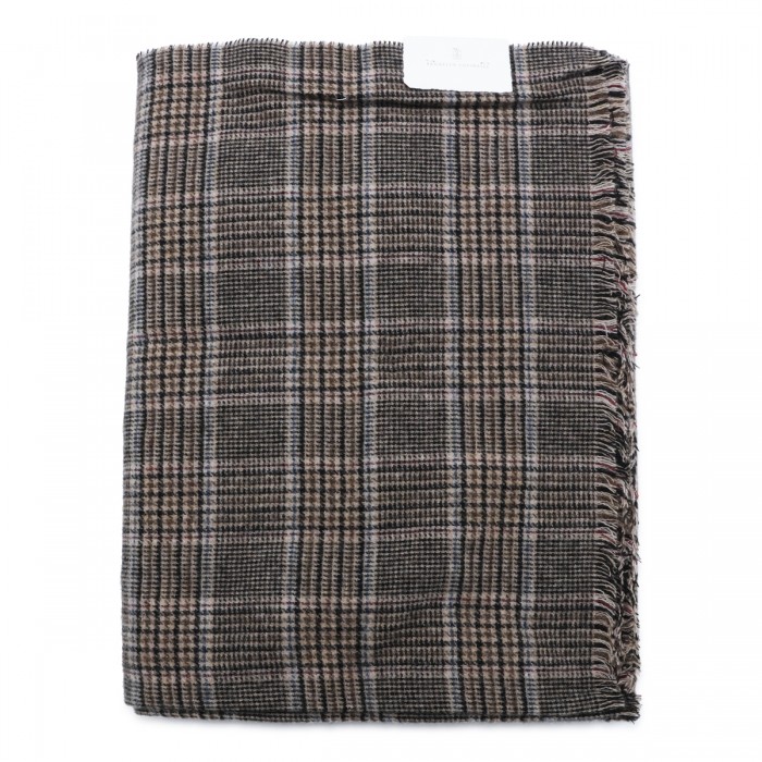 BROWN AND BLUE CASHMERE...