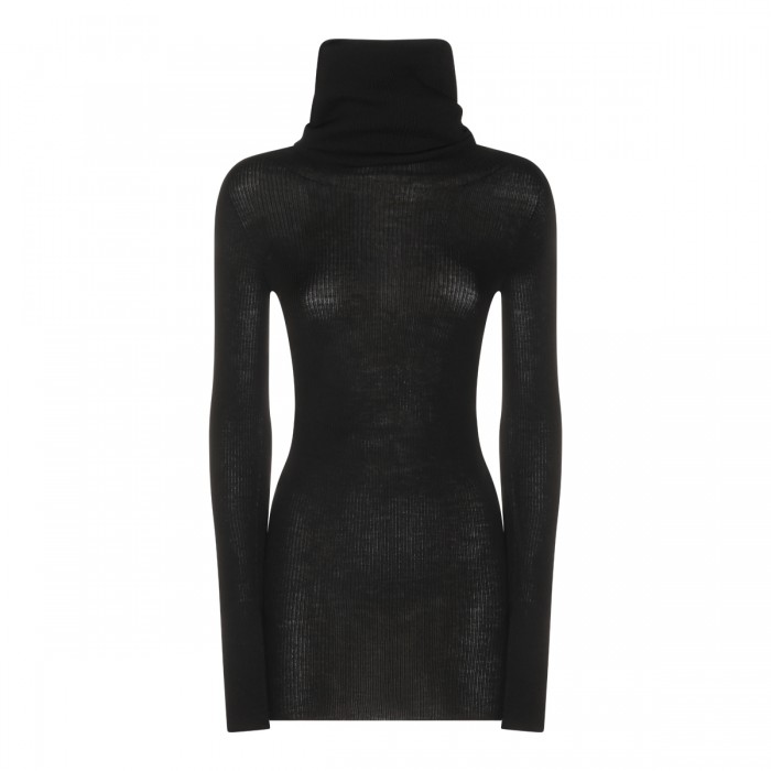 BLACK VIRGIN WOOL SWEATER