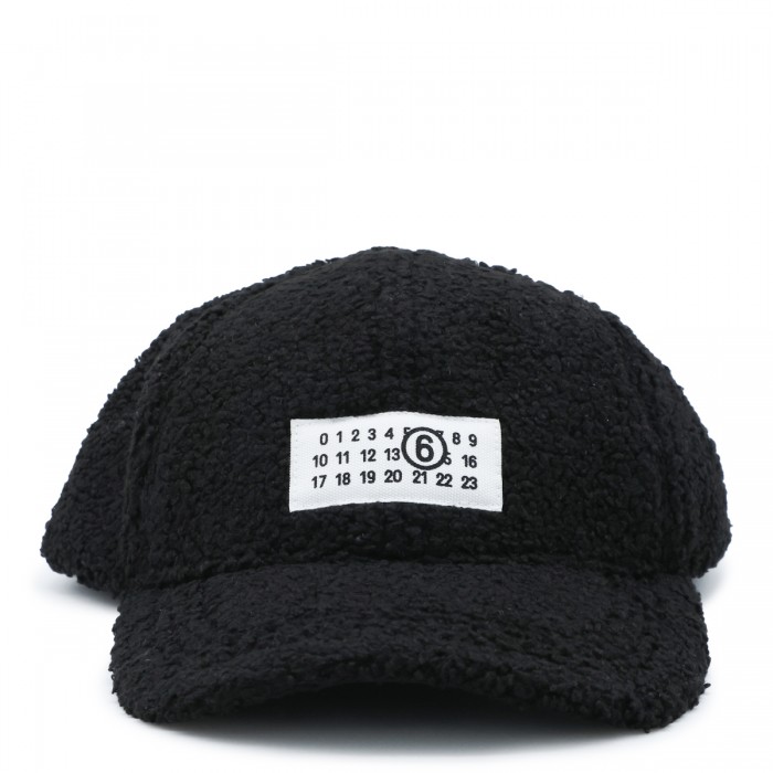 BLACK COTTON LOGO BASEBALL CAP