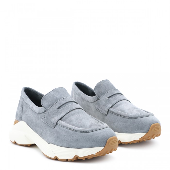 GREY SUEDE CHUNKY LOAFERS 2