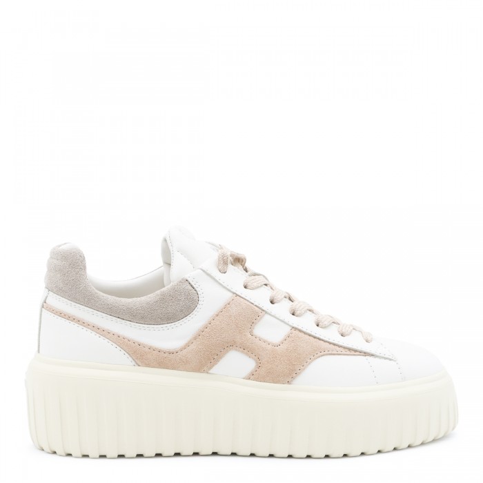 WHITE AND BEIGE LEATHER H...