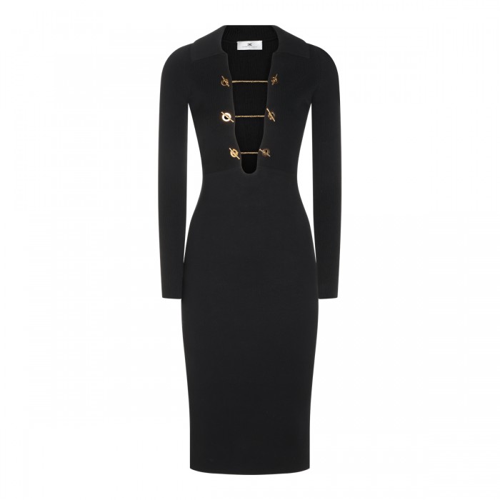 BLACK STRETCH LONG DRESS