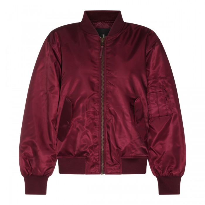 BURGUNDY LEON BOMBER JACKET