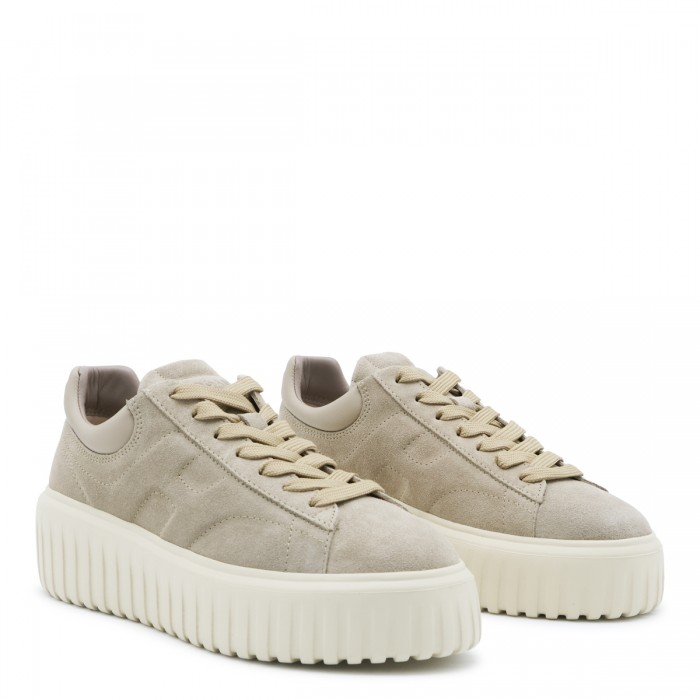 BEIGE SUEDE H-STRIPES SNEAKERS 2