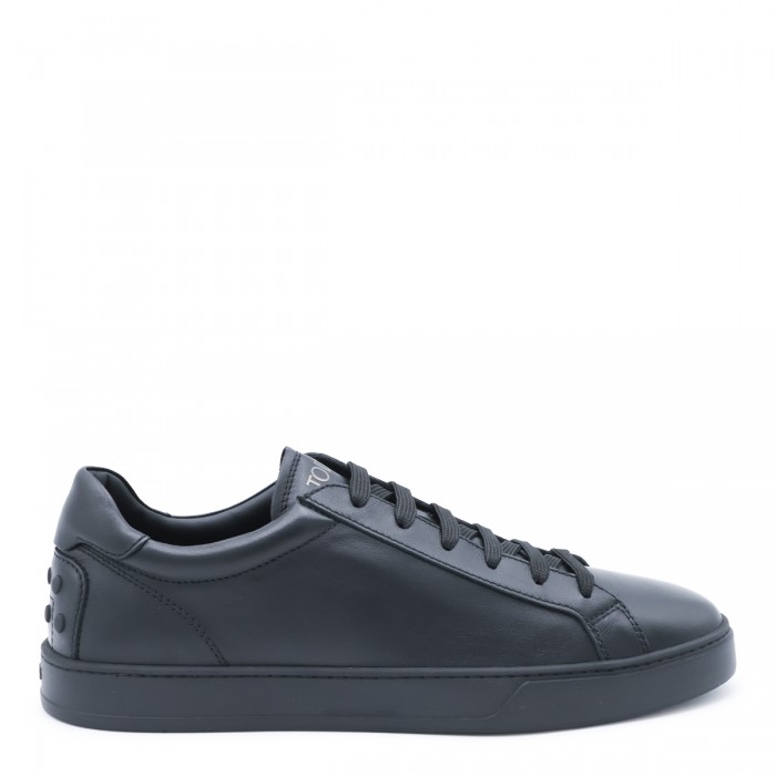 BLACK LEATHER GOMMINO SNEAKERS
