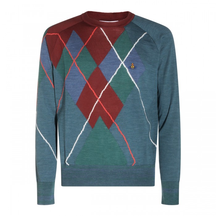 MULTICOLOR WOOL ARGYLE JUMPER
