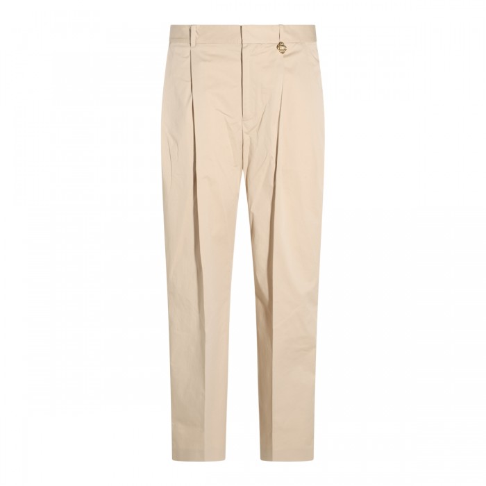 BEIGE COTTON STRETCH...