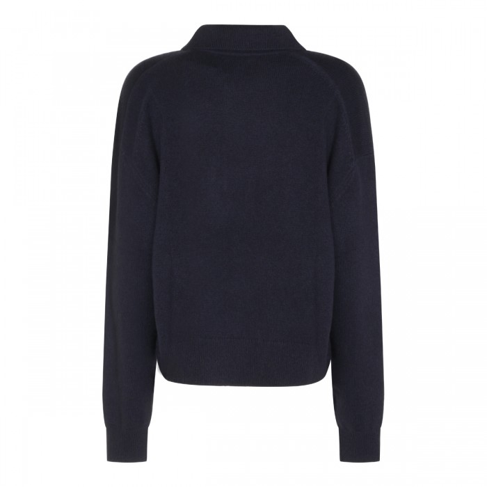 NAVY CASHMERE LEE POLO SWEATER 2