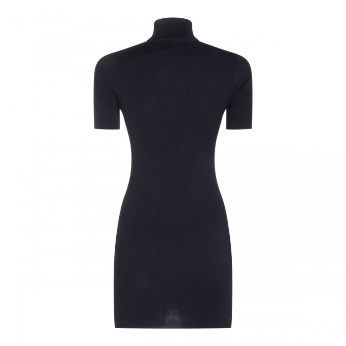 BLUE COTTON STRETCH MINI DRESS 2