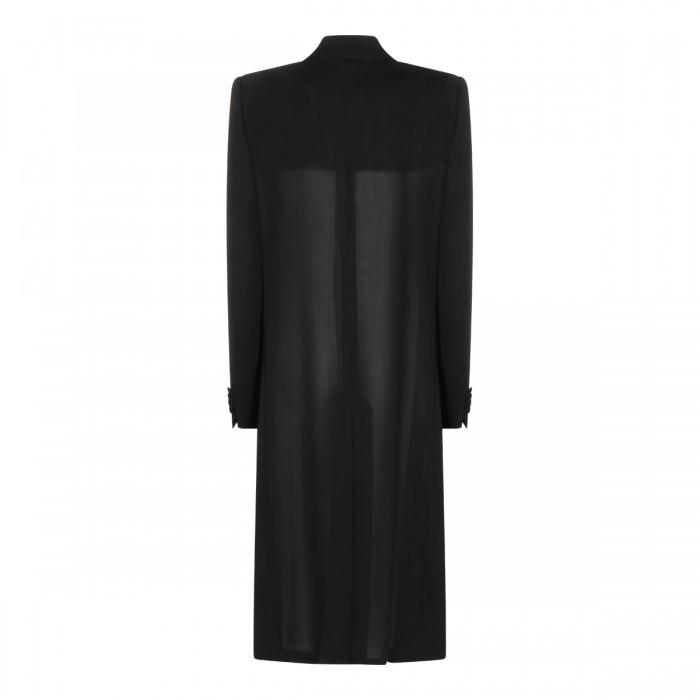 BLACK WOOL LONG COAT 2
