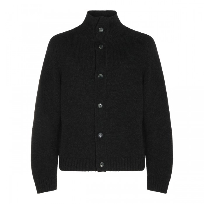 SHADOW GREY CASHMERE CARDIGAN
