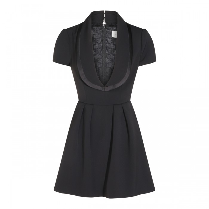 BLACK STRETCH MINI DRESS