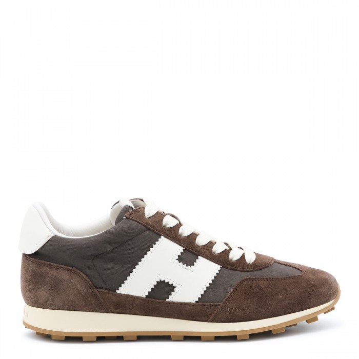 BROWN LEATHER H727 SNEAKERS