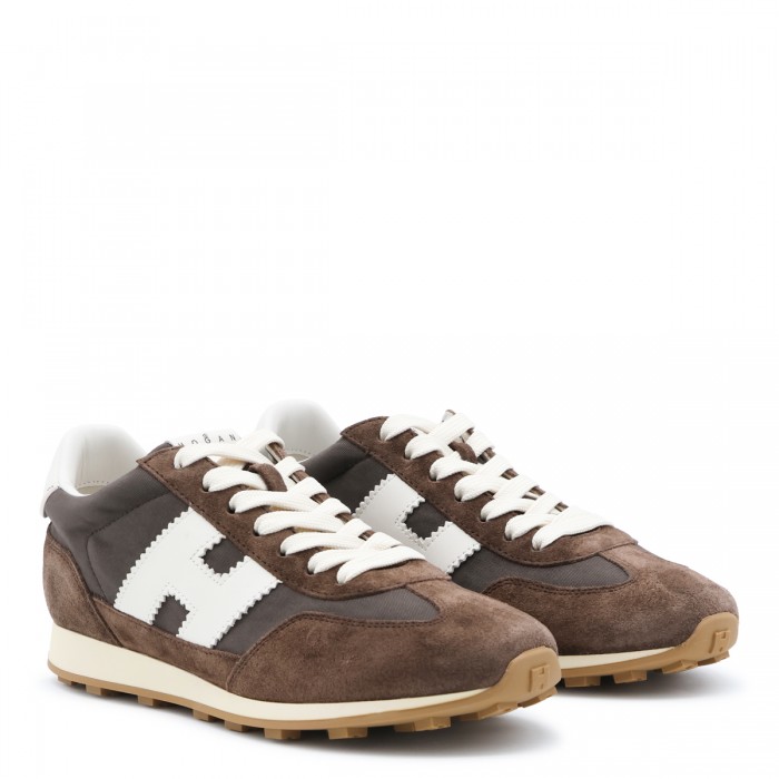 BROWN LEATHER H727 SNEAKERS 2