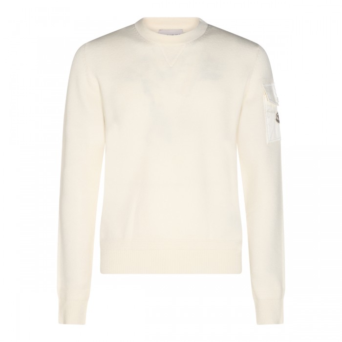WHITE VIRGIN WOOL JUMPER