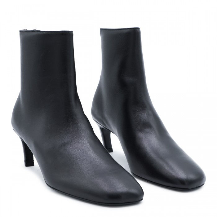 BLACK LEATHER SOFT ANKLE BOOTS 2