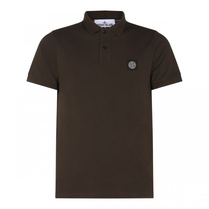 DARK BROWN COTTON POLO SHIRT