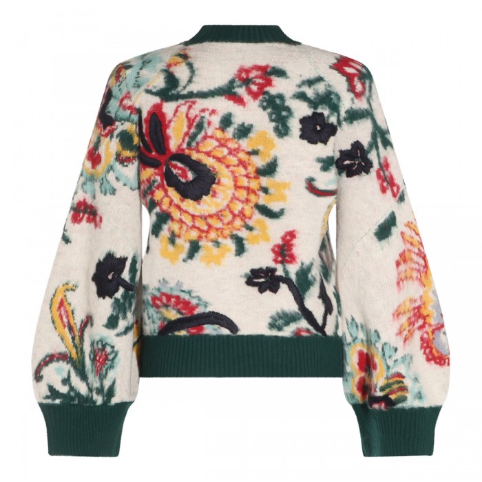 IVORY WOOL JACQUARD KNITWEAR 2