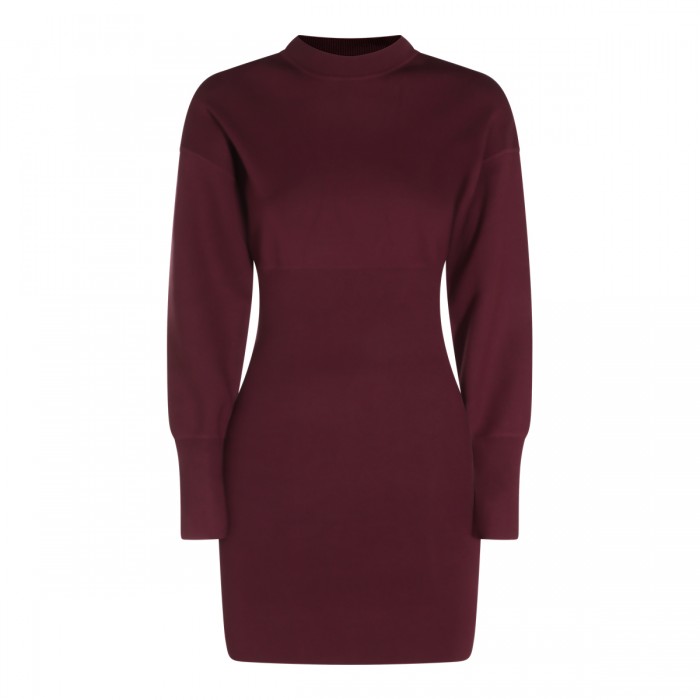 BURGUNDY STRETCH IMANE DRESS