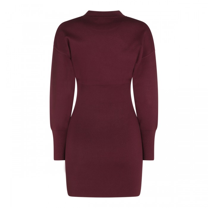 BURGUNDY STRETCH IMANE DRESS 2