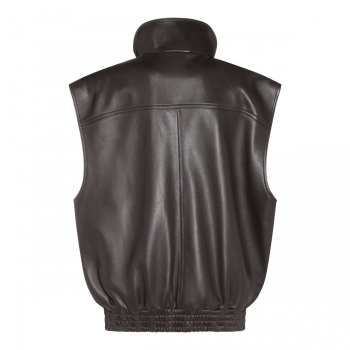 DARK BROWN LEATHER JACKET 2