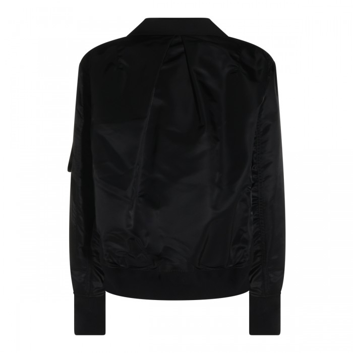 BLACK WOOL BLEND TWILL JACKET 2