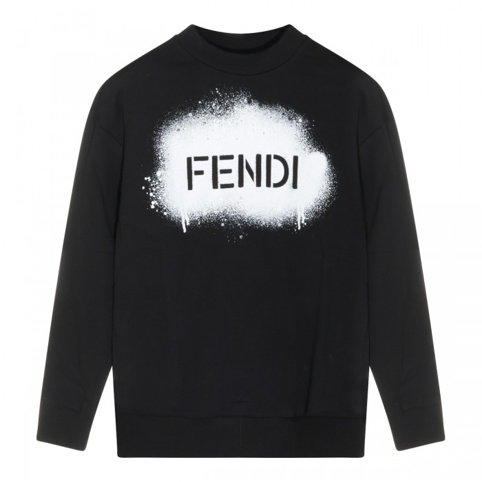 BLACK COTTON SWEATSHIRT