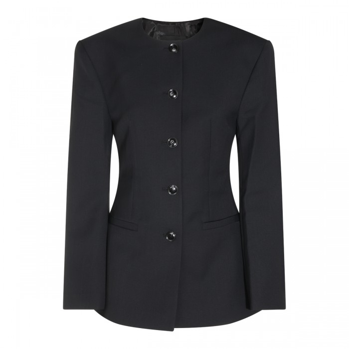 BLACK WOOL BLEND HUDA BLAZER