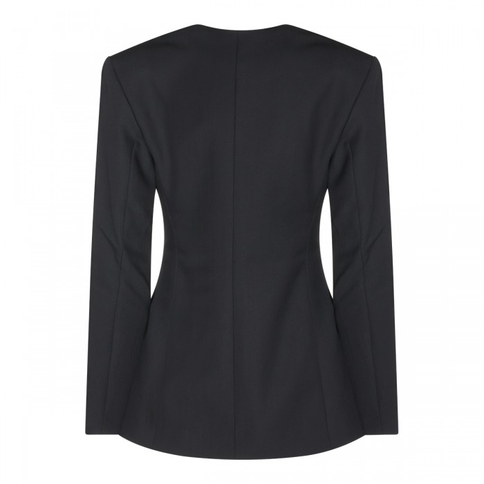BLACK WOOL BLEND HUDA BLAZER 2