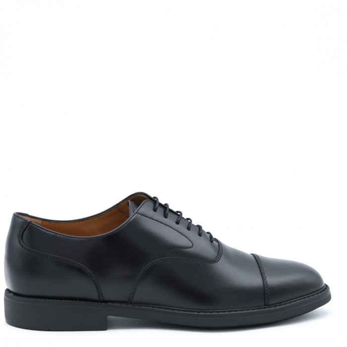 BLACK LEATHER LACE UP SHOES
