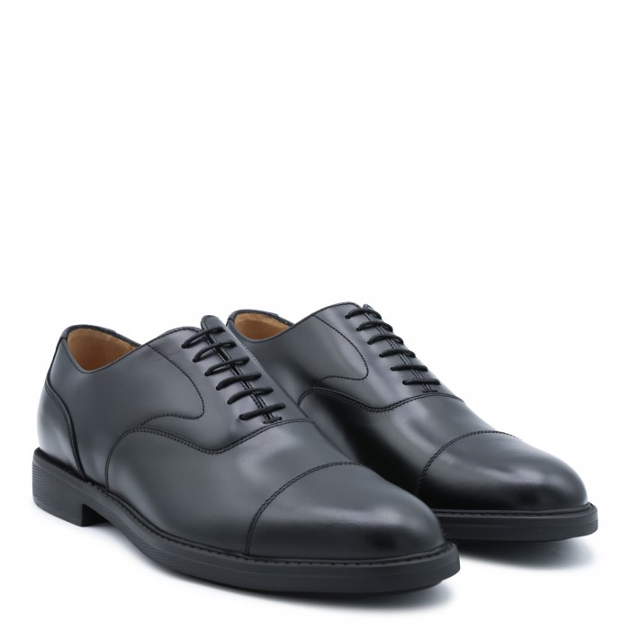 BLACK LEATHER LACE UP SHOES 2