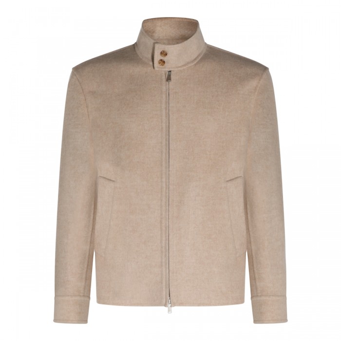 BEIGE SUEDE CASUAL JACKET