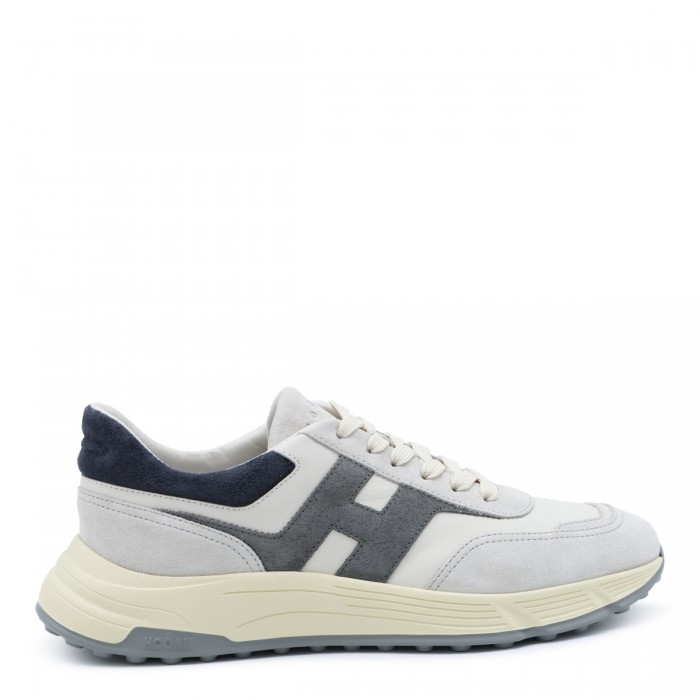 GREY IVORY AND BLUE LEATHER...