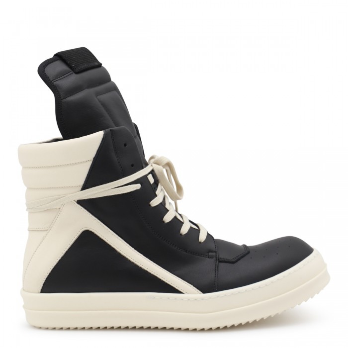 BLACK AND WHITE LEATHER...