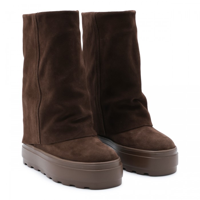 DARK BROWN LEATHER BOOTS 2