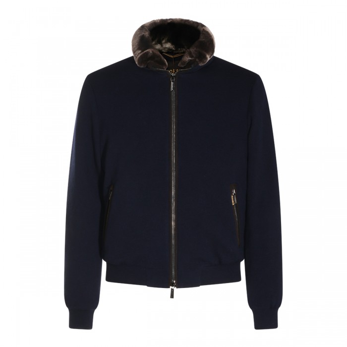 NAVY VIRGIN WOOL AND...
