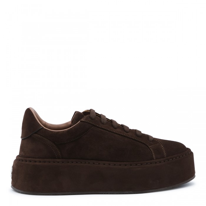 DARK BROWN LEATHER SNEAKERS