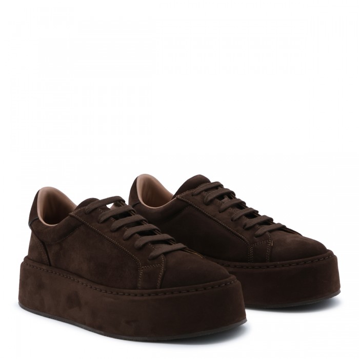 DARK BROWN LEATHER SNEAKERS 2