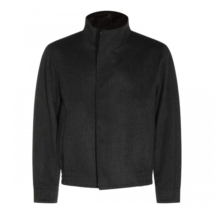 BLACK WOOL CASUAL JACKET