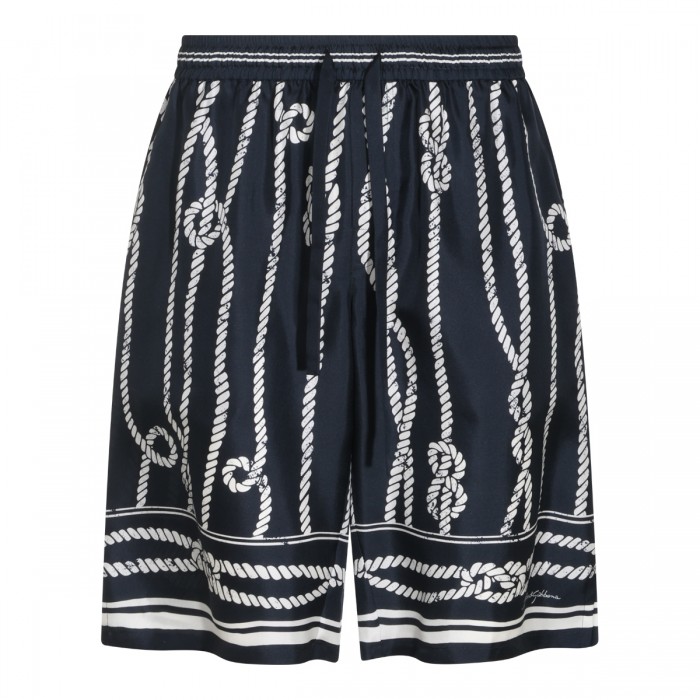 NAVY SILK VANITY BERMUDA...