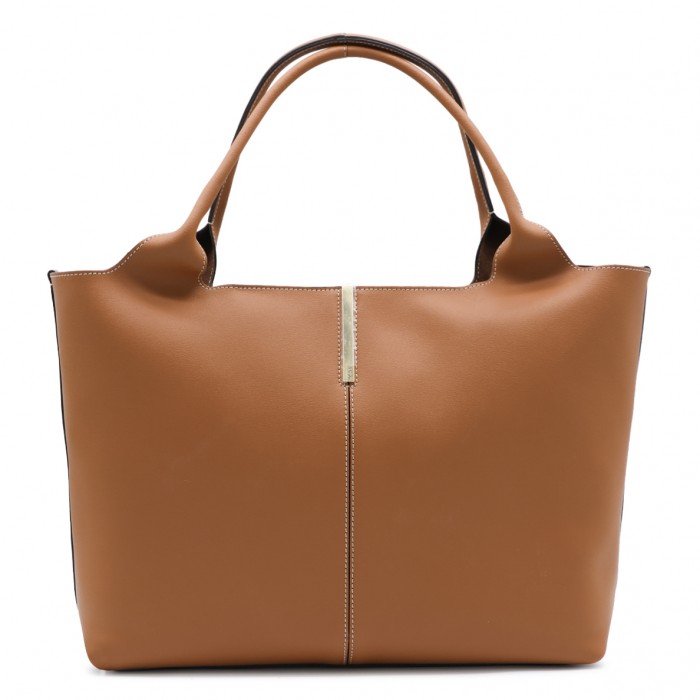 BROWN LEATHER SMALL TOTE