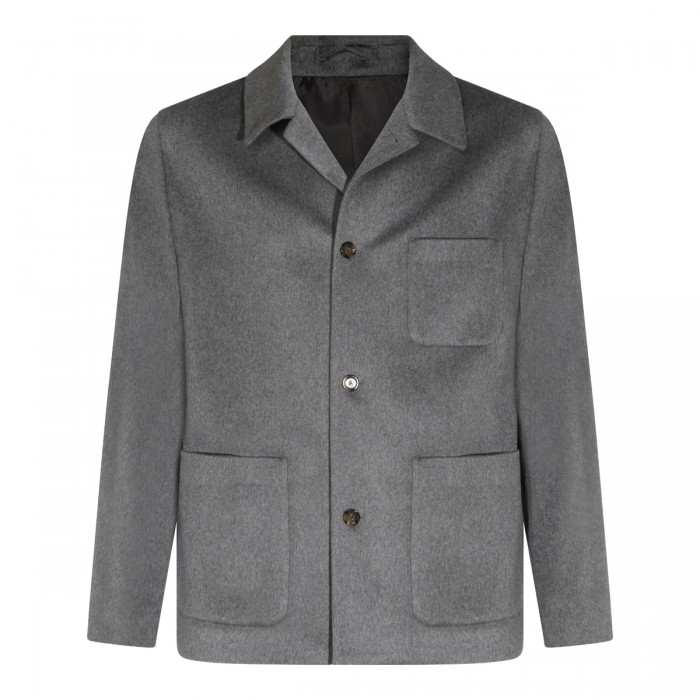 GREY CASHMERE CASUAL JACKET