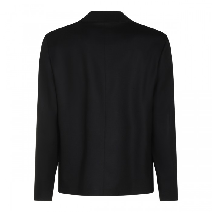 BLACK WOOL CASUAL JACKET 2