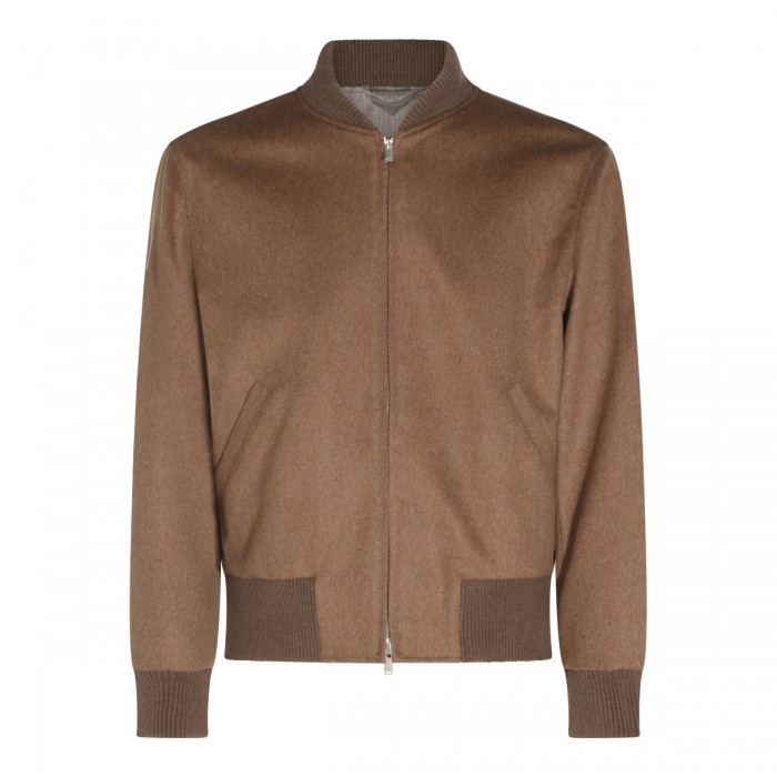 BROWN WOOL CASUAL JACKET