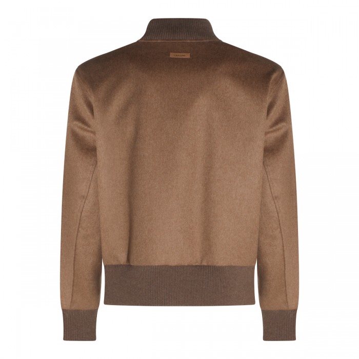 BROWN WOOL CASUAL JACKET 2