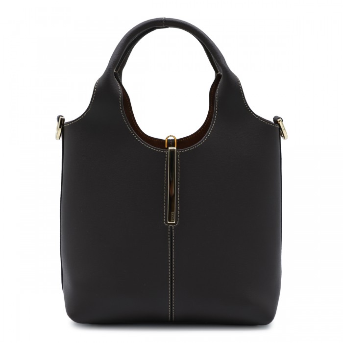 DARK GREY LEATHER TOTES