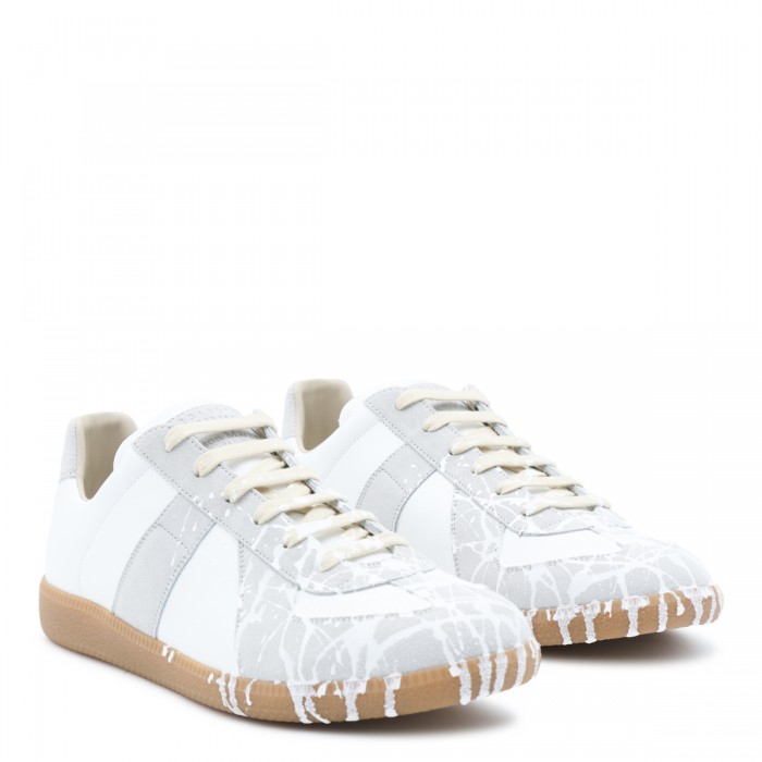 WHITE LEATHER REPLICA SNEAKERS 2