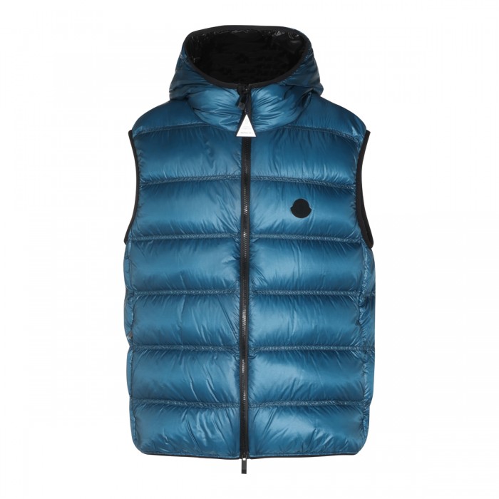 BLUE NYLON DOWN JACKET
